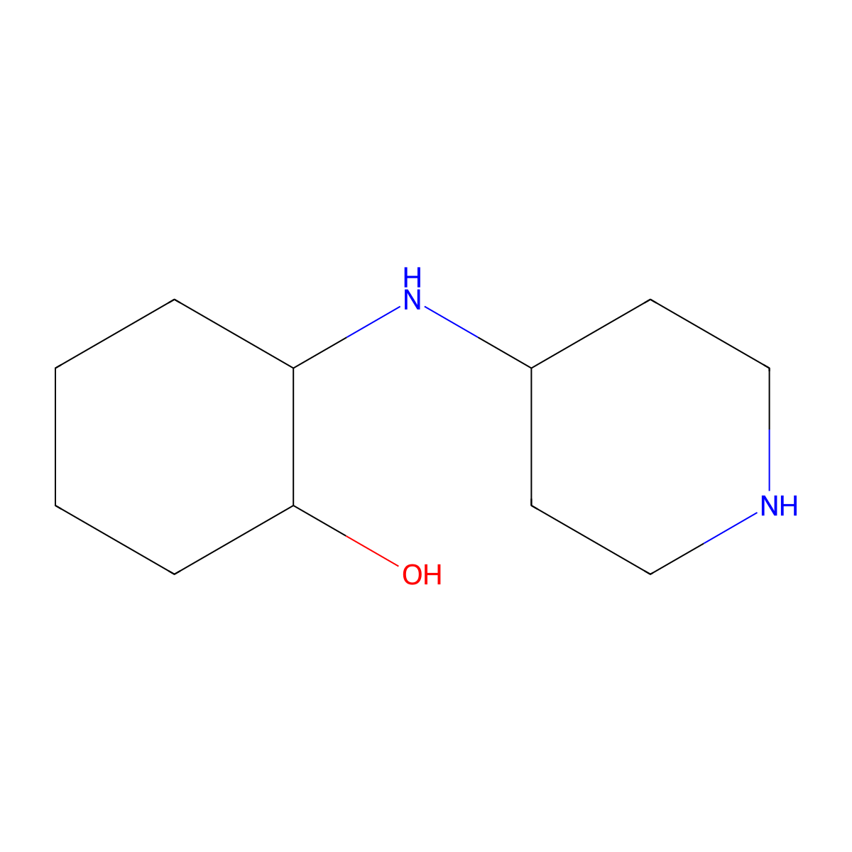 2-[(Piperidin-4-yl)amino]cyclohexan-1-ol molecular structure, CAS 1249847-22-0