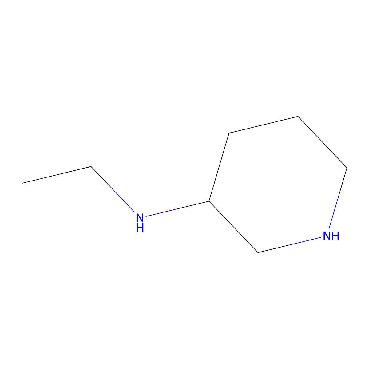 N-Ethylpiperidin-3-amine molecular structure, CAS 1249848-14-3