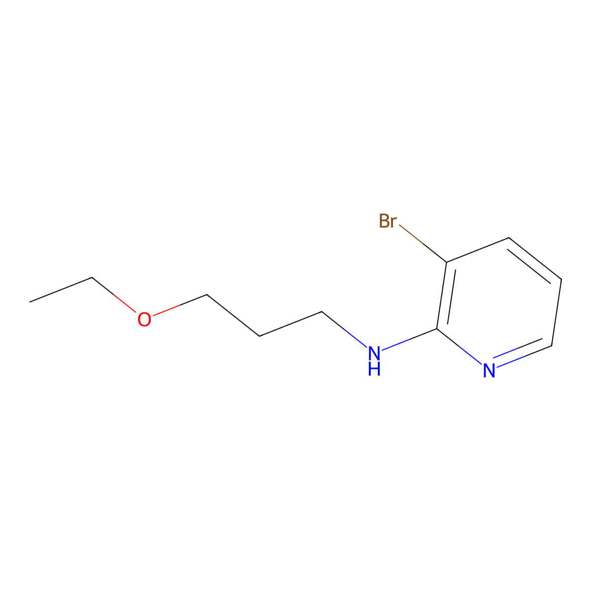 3-bromo-N-(3-ethoxypropyl)pyridin-2-amine molecular structure, CAS 1249848-51-8