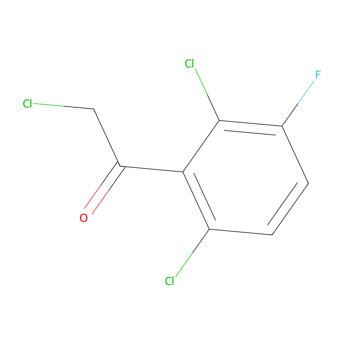 2-Chloro-1-(2,6-dichloro-3-fluorophenyl)ethanone molecular structure, CAS 1249849-11-3