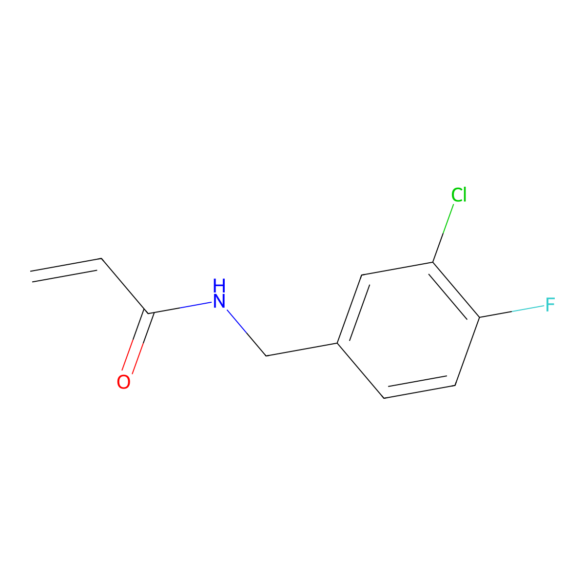 N-[(3-chloro-4-fluorophenyl)methyl]prop-2-enamide molecular structure, CAS 1249849-62-4