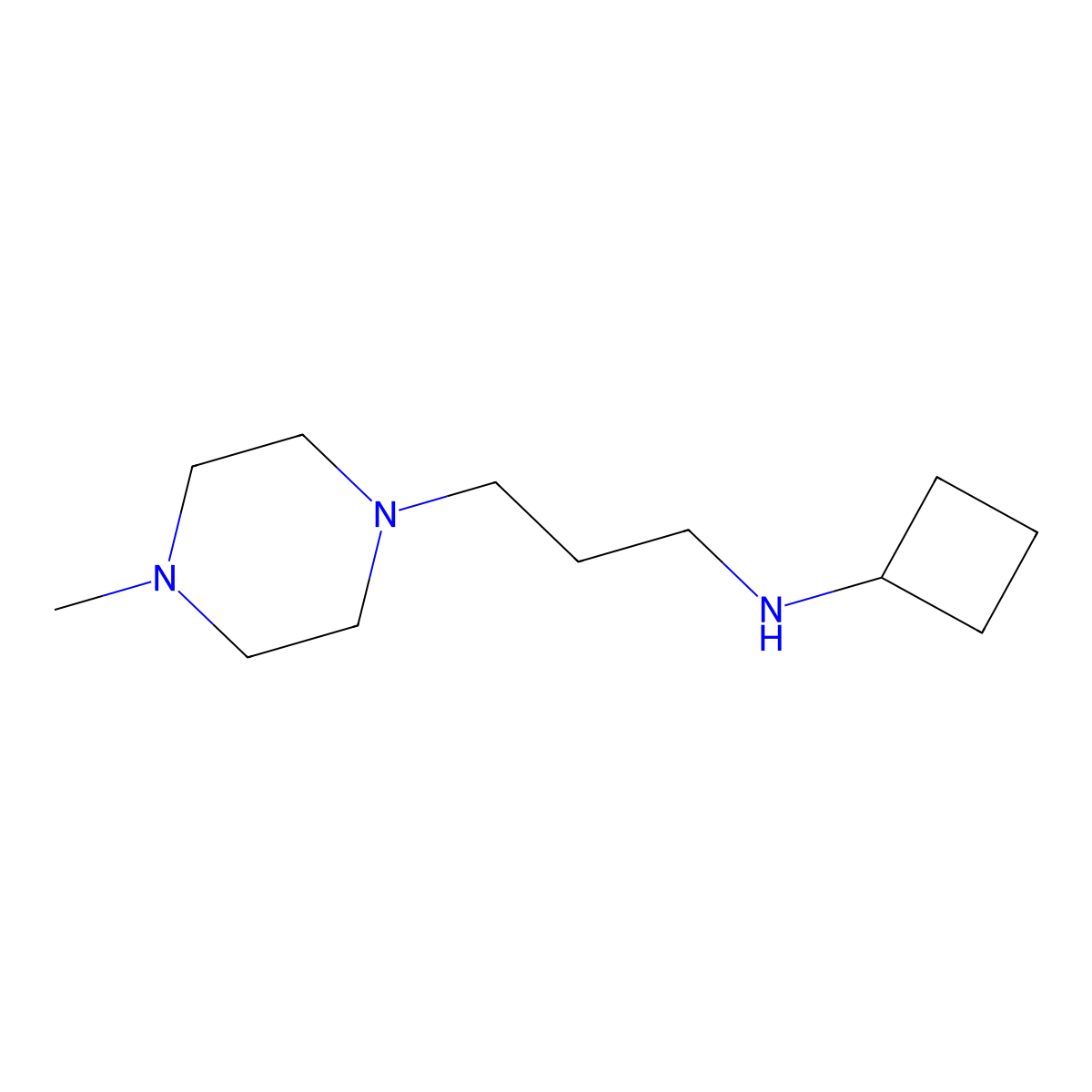 N-[3-(4-methylpiperazin-1-yl)propyl]cyclobutanamine molecular structure, CAS 1249853-59-5