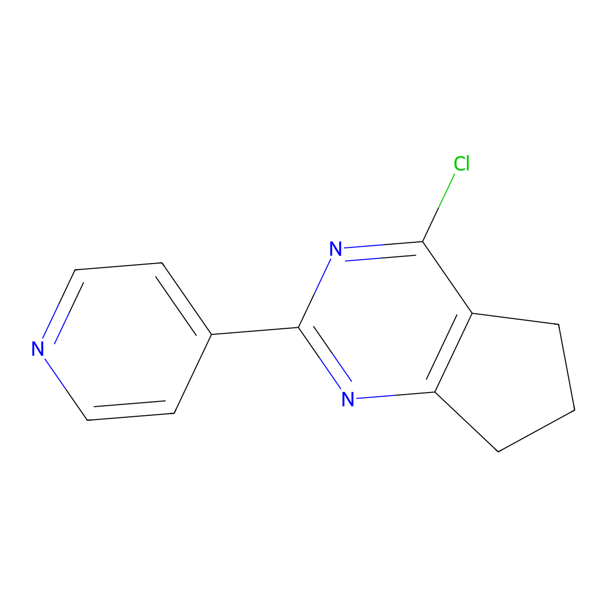 4-{4-chloro-5H,6H,7H-cyclopenta[d]pyrimidin-2-yl}pyridine molecular structure, CAS 1249853-85-7