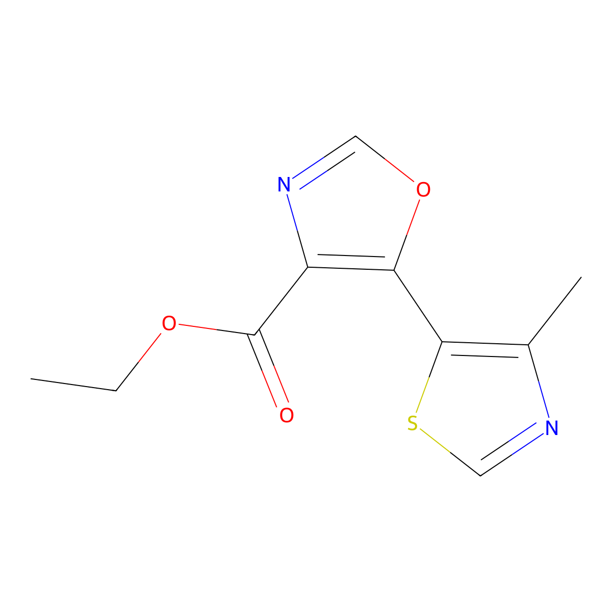 Ethyl 5-(4-methyl-1,3-thiazol-5-yl)-1,3-oxazole-4-carboxylate molecular structure, CAS 1249854-25-8