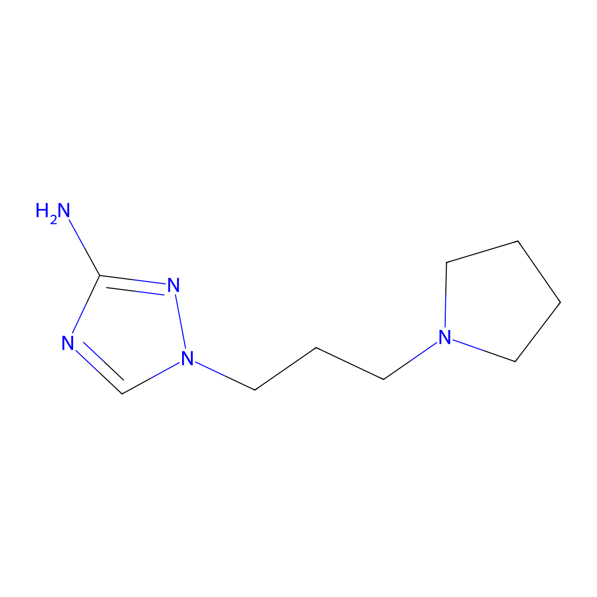 1-(3-(Pyrrolidin-1-yl)propyl)-1h-1,2,4-triazol-3-amine molecular structure, CAS 1249854-61-2