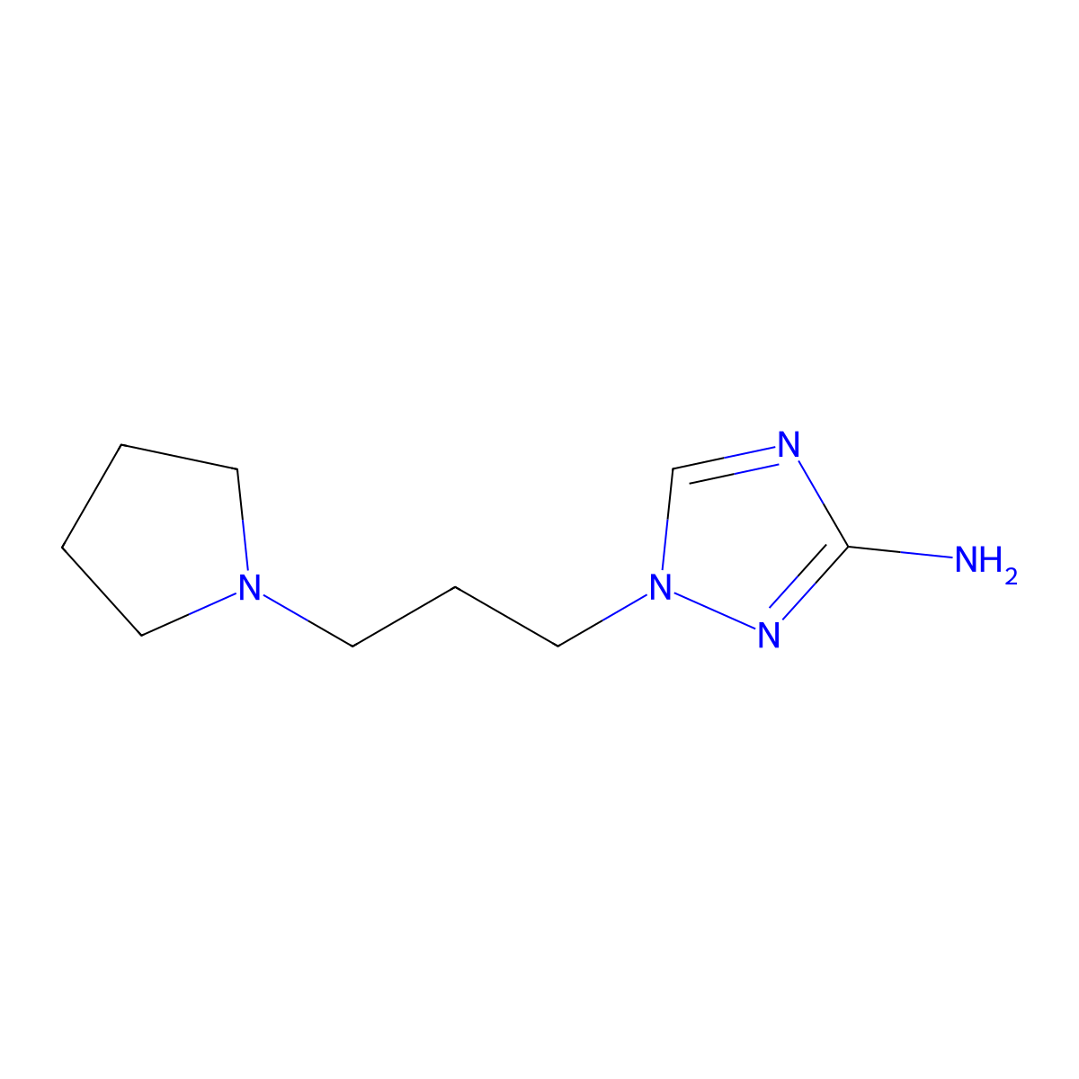 1-(3-(Pyrrolidin-1-yl)propyl)-1h-1,2,4-triazol-3-amine molecular structure, CAS 1249854-61-2
