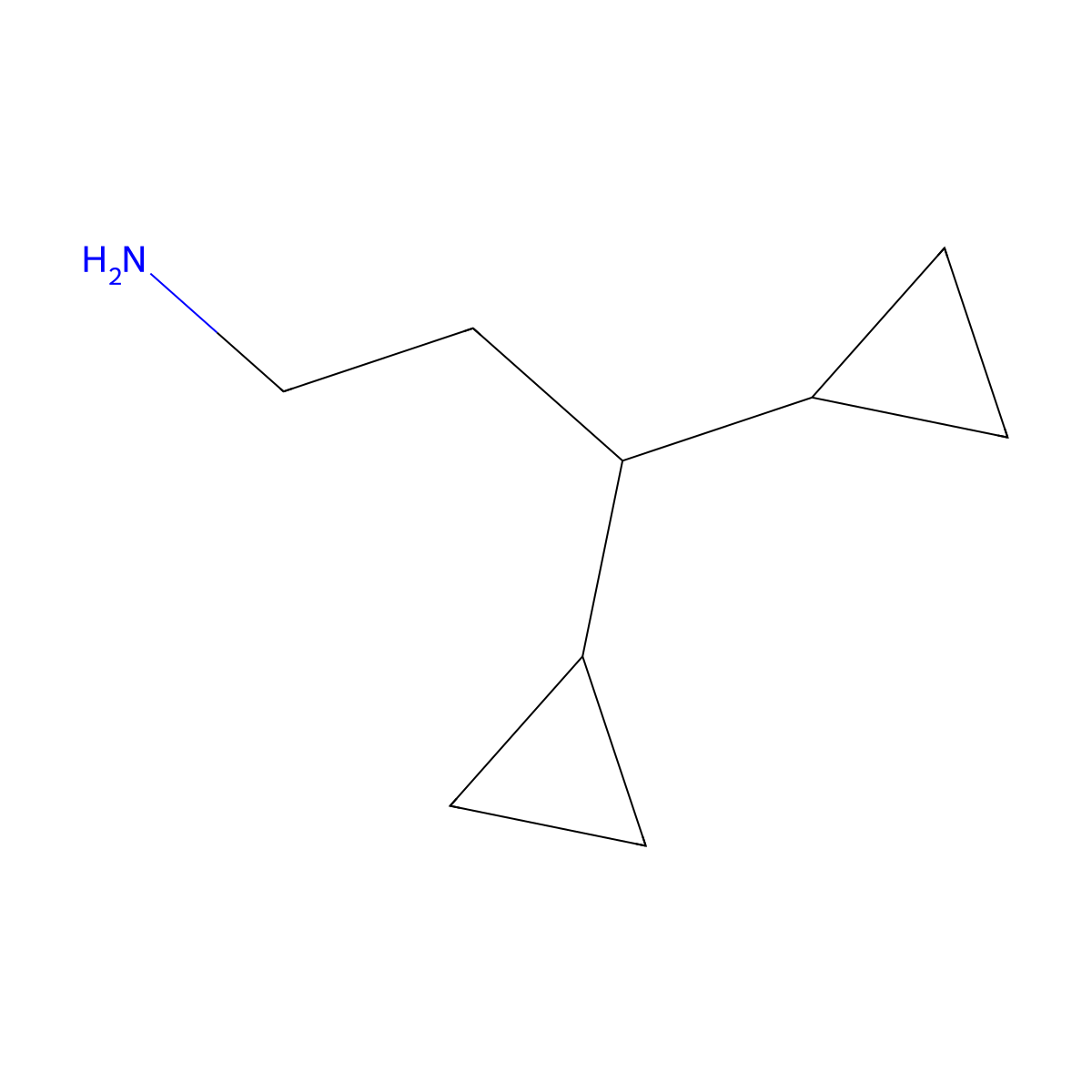 3,3-Dicyclopropylpropan-1-amine molecular structure, CAS 1249856-01-6