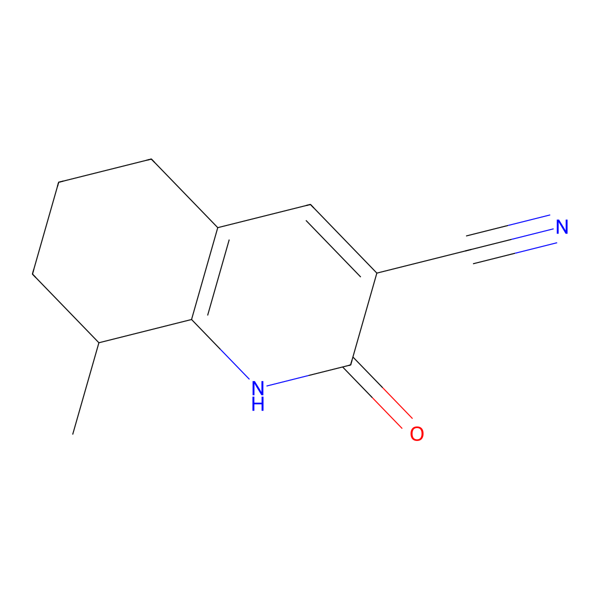 8-Methyl-2-oxo-1,2,5,6,7,8-hexahydroquinoline-3-carbonitrile molecular structure, CAS 1249859-33-3