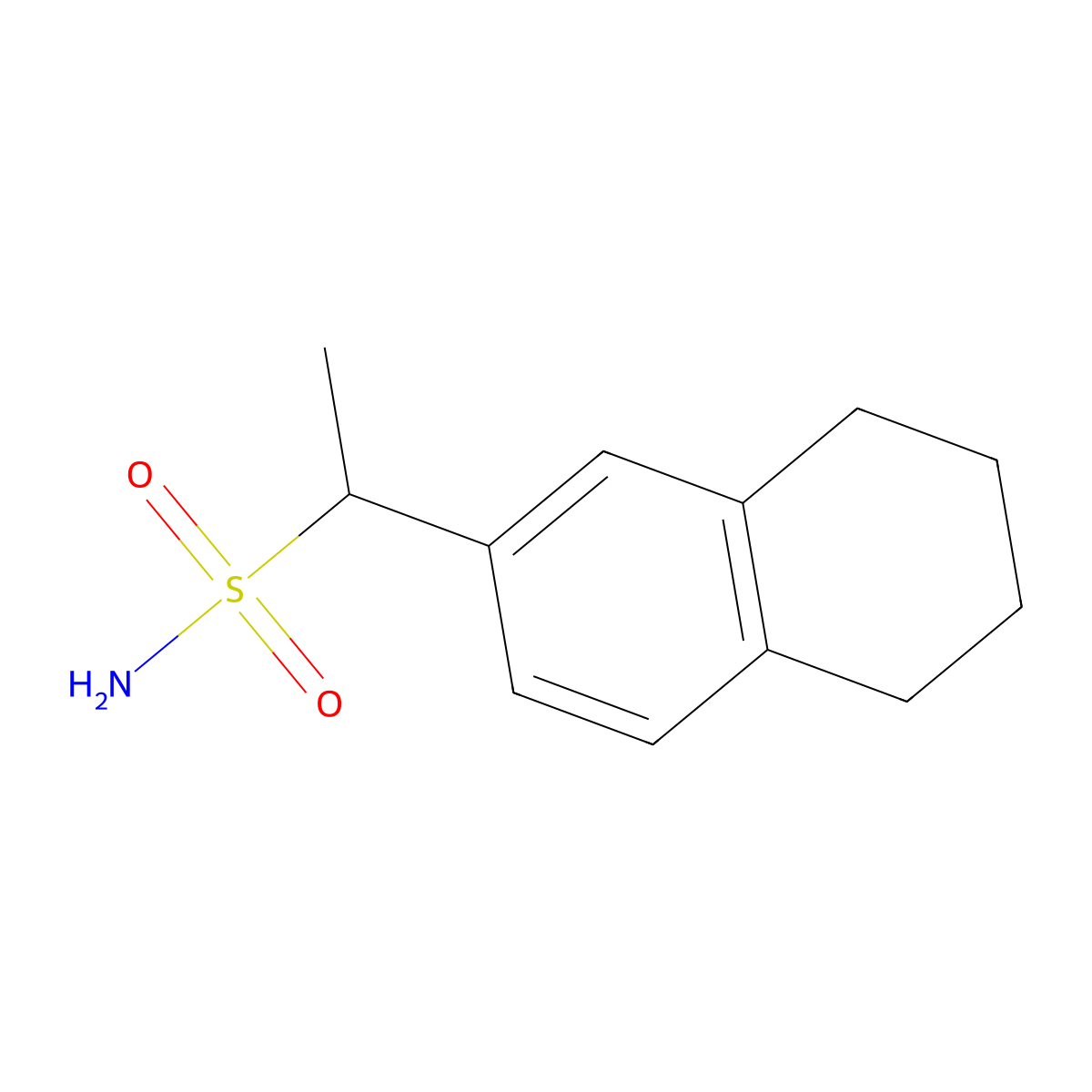 1-(5,6,7,8-Tetrahydronaphthalen-2-yl)ethane-1-sulfonamide molecular structure, CAS 1249860-09-0