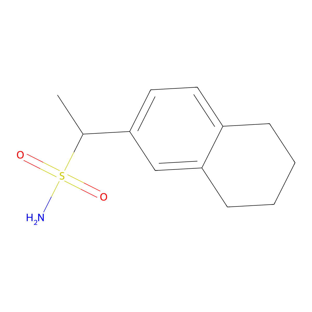 1-(5,6,7,8-Tetrahydronaphthalen-2-yl)ethane-1-sulfonamide molecular structure, CAS 1249860-09-0