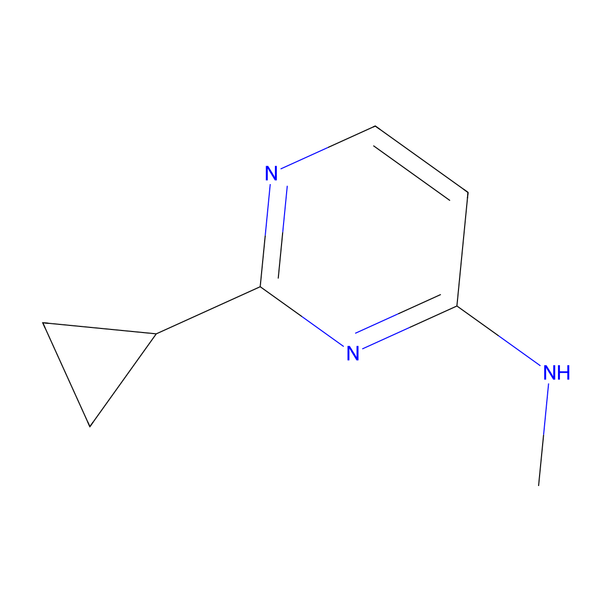 2-cyclopropyl-N-methylpyrimidin-4-amine molecular structure, CAS 1249863-11-3