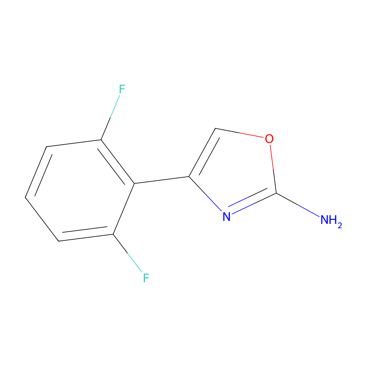 4-(2,6-Difluorophenyl)-1,3-oxazol-2-amine molecular structure, CAS 1249863-38-4