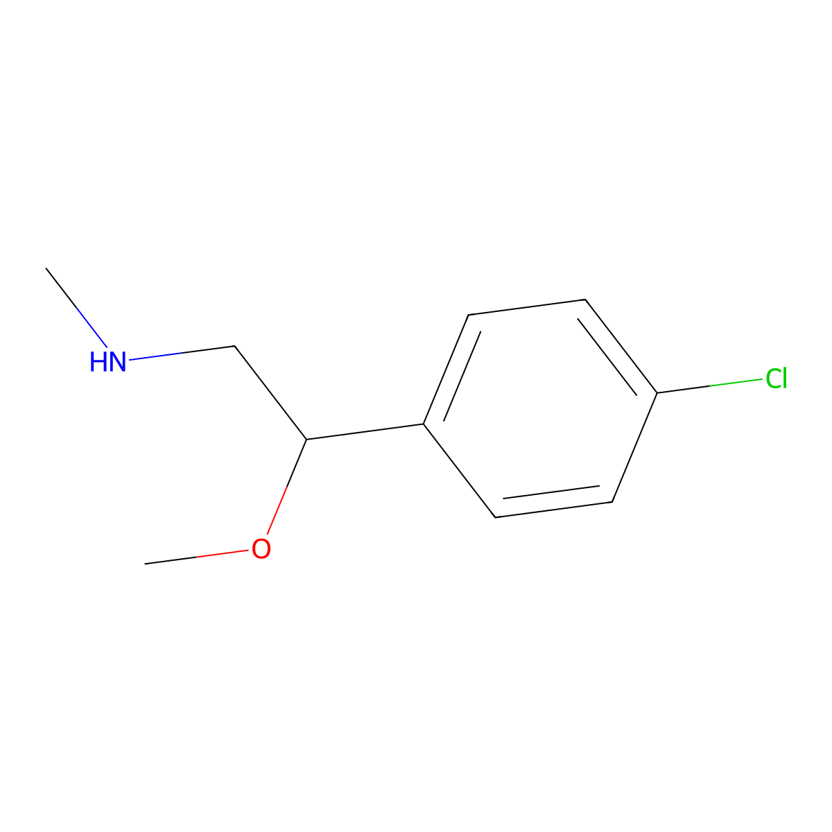 [2-(4-Chlorophenyl)-2-methoxyethyl](methyl)amine molecular structure, CAS 1249865-54-0