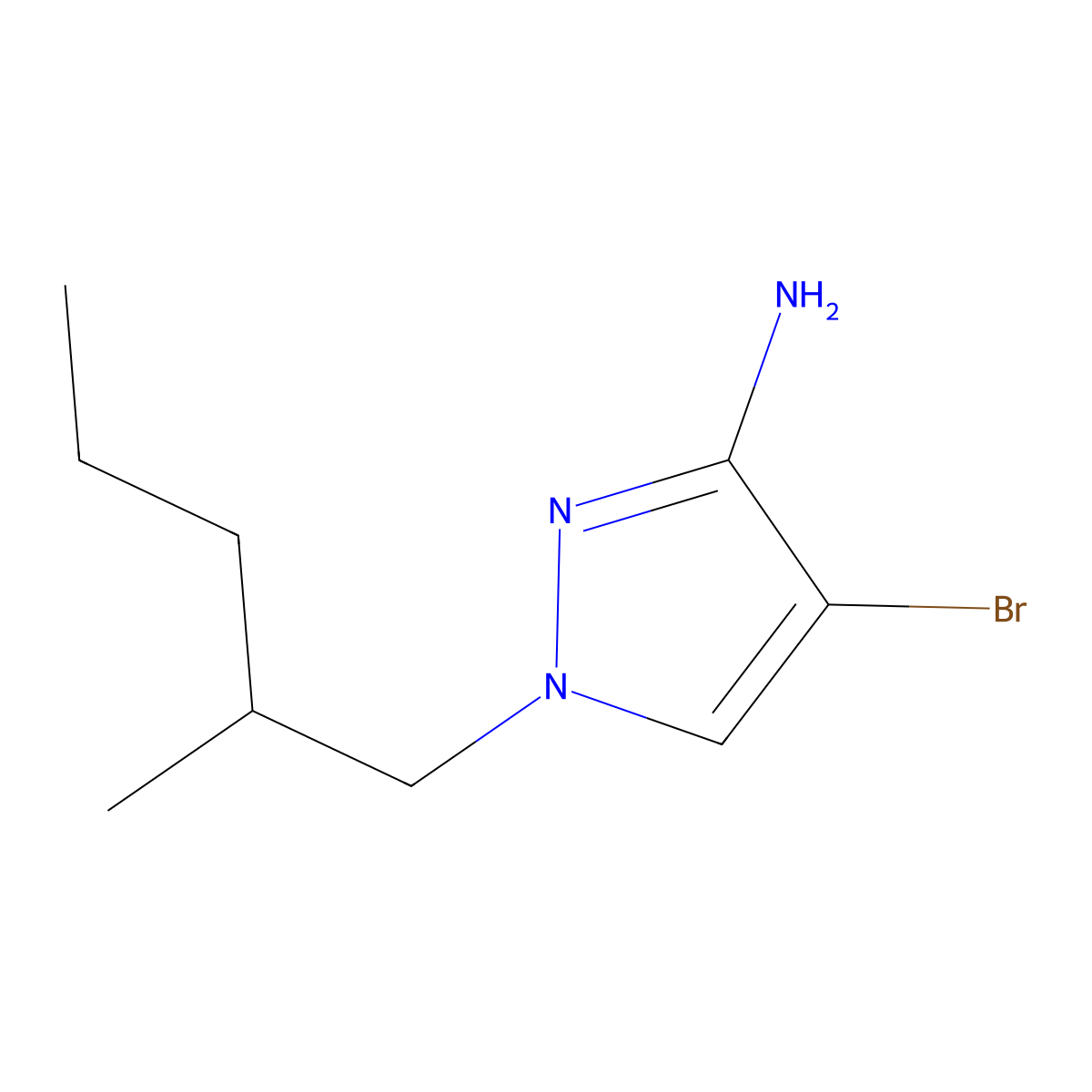 4-Bromo-1-(2-methylpentyl)-1h-pyrazol-3-amine molecular structure, CAS 1249867-00-2