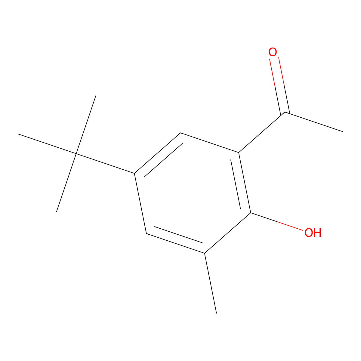1-(5-Tert-butyl-2-hydroxy-3-methylphenyl)ethan-1-one molecular structure, CAS 1249869-24-6