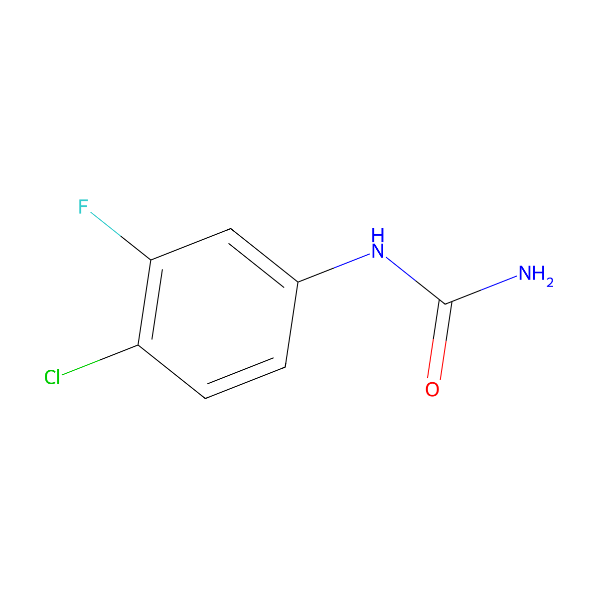 (4-Chloro-3-fluorophenyl)urea molecular structure, CAS 1249871-03-1