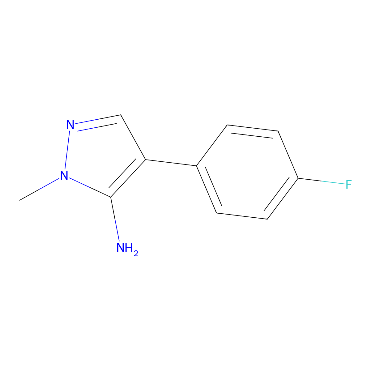 4-(4-Fluorophenyl)-1-methyl-1H-pyrazol-5-amine molecular structure, CAS 1249871-04-2