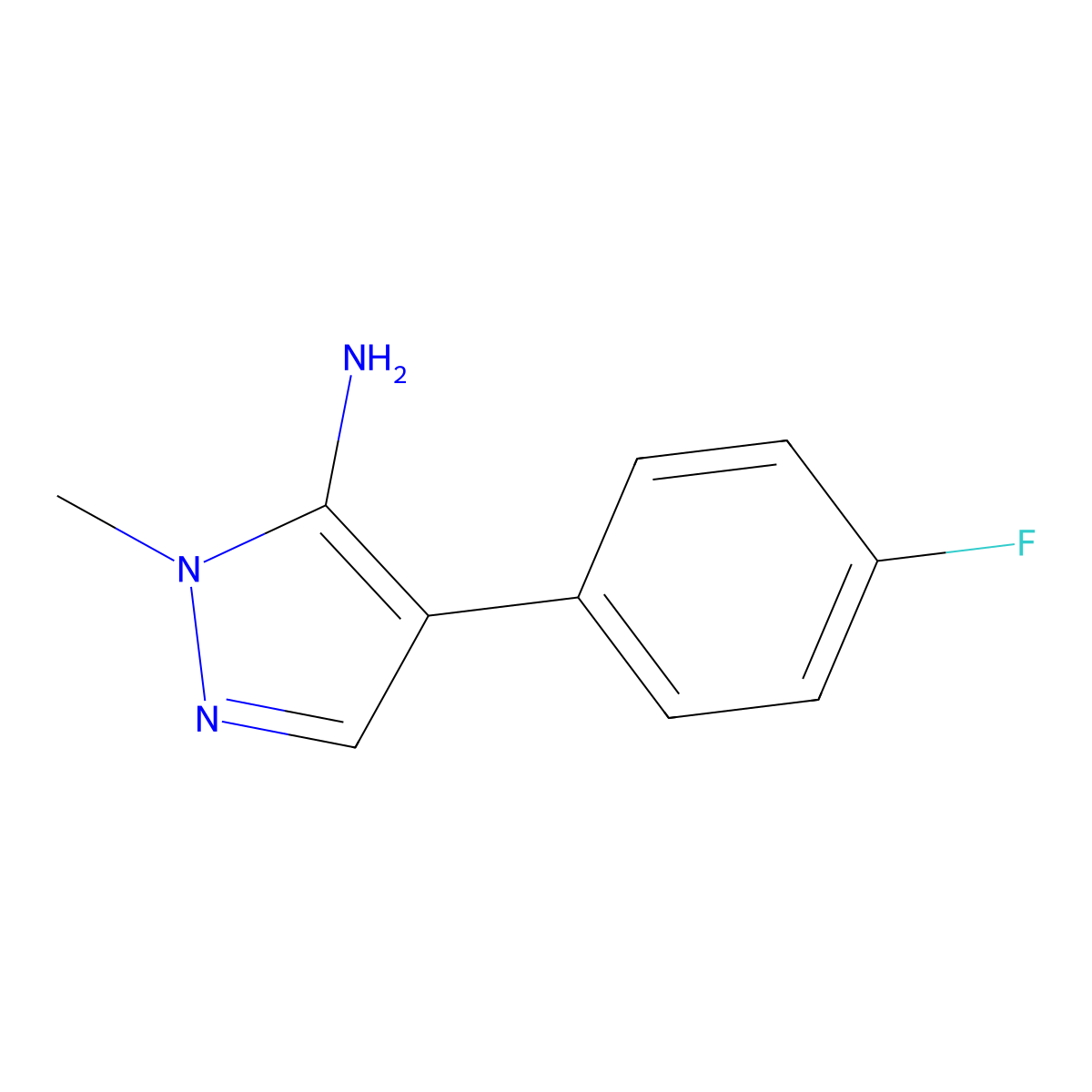 4-(4-Fluorophenyl)-1-methyl-1H-pyrazol-5-amine molecular structure, CAS 1249871-04-2