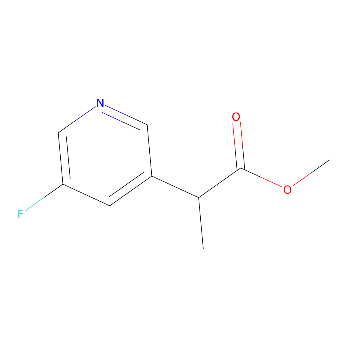 Methyl 2-(5-fluoropyridin-3-yl)propanoate molecular structure, CAS 1249872-73-8