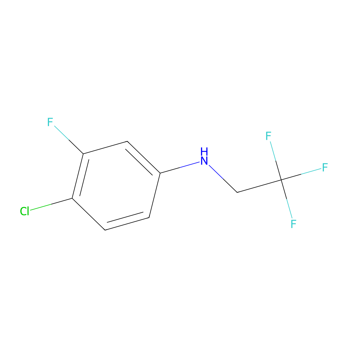 4-chloro-3-fluoro-N-(2,2,2-trifluoroethyl)aniline molecular structure, CAS 1249874-13-2