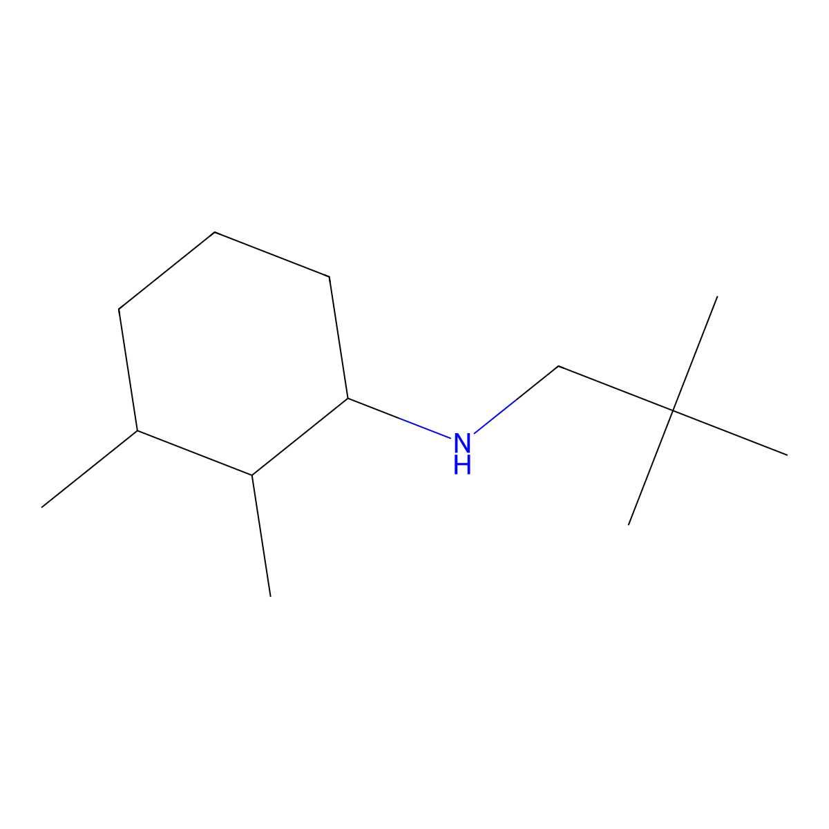 N-(2,2-dimethylpropyl)-2,3-dimethylcyclohexan-1-amine molecular structure, CAS 1249874-23-4