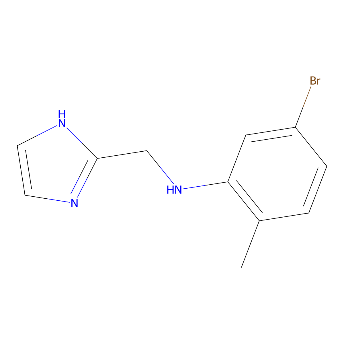 5-bromo-N-[(1H-imidazol-2-yl)methyl]-2-methylaniline molecular structure, CAS 1249875-18-0