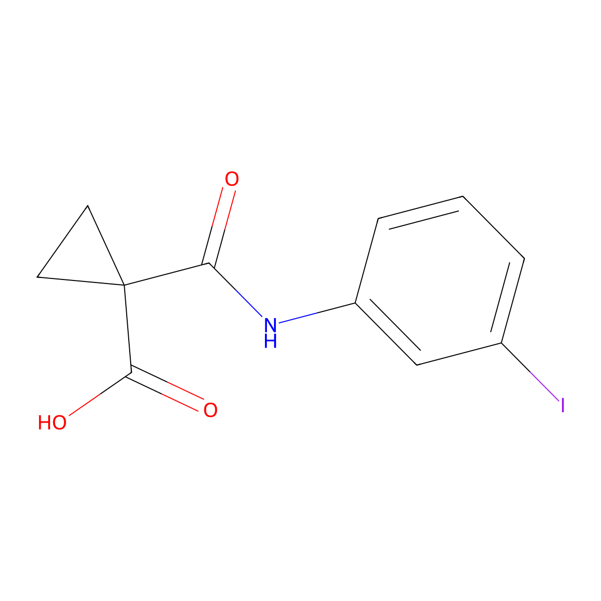 1-[(3-Iodophenyl)carbamoyl]cyclopropane-1-carboxylic acid molecular structure, CAS 1249876-27-4