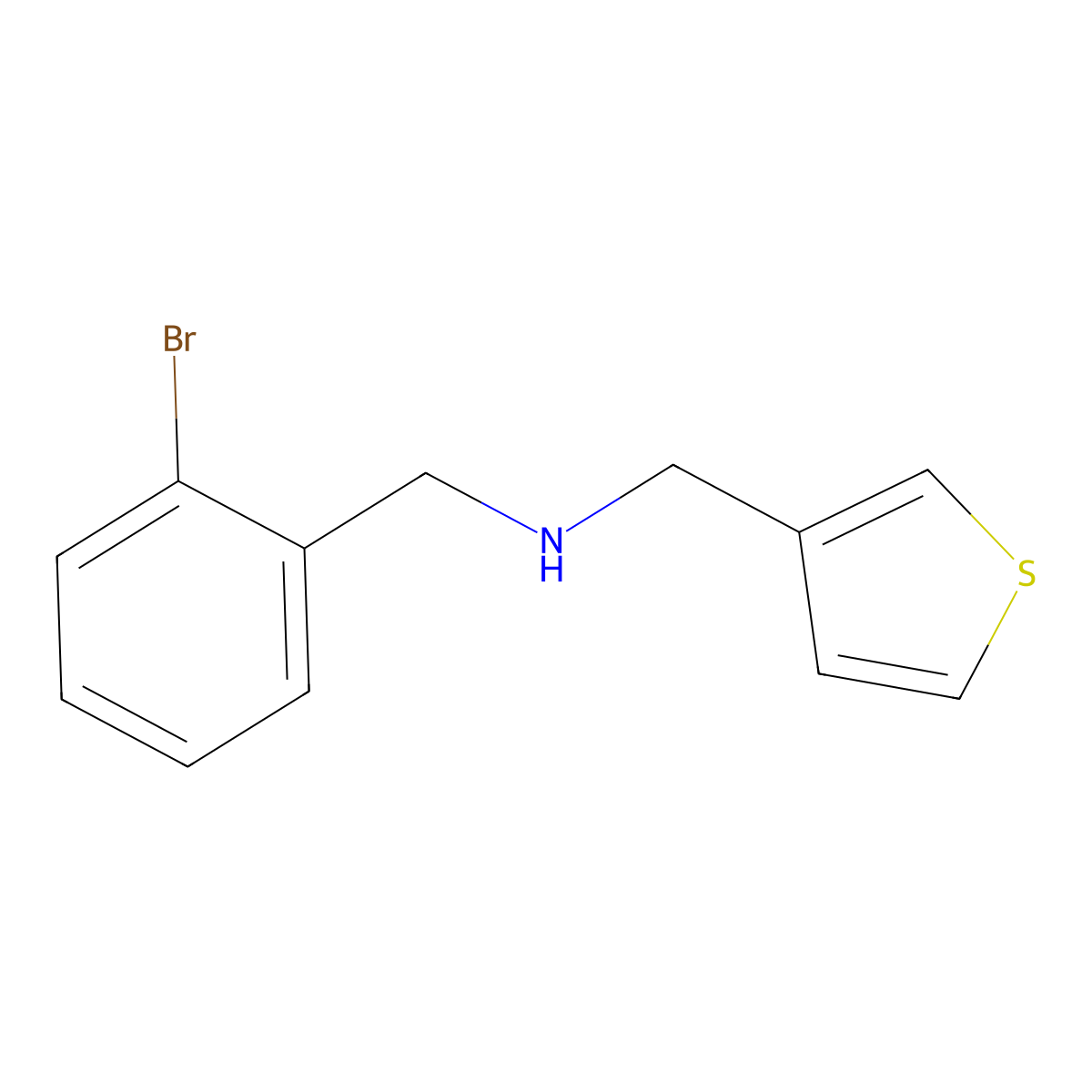 [(2-Bromophenyl)methyl][(thiophen-3-yl)methyl]amine molecular structure, CAS 1249876-38-7