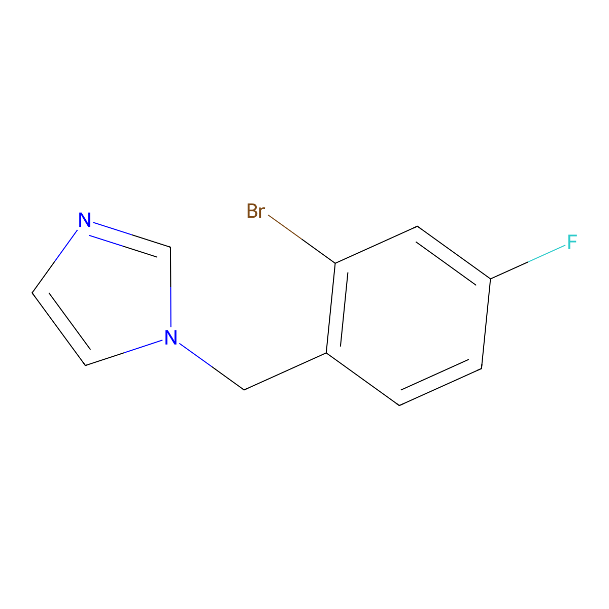 1-(2-bromo-4-fluorobenzyl)-1H-imidazole molecular structure, CAS 1249877-11-9