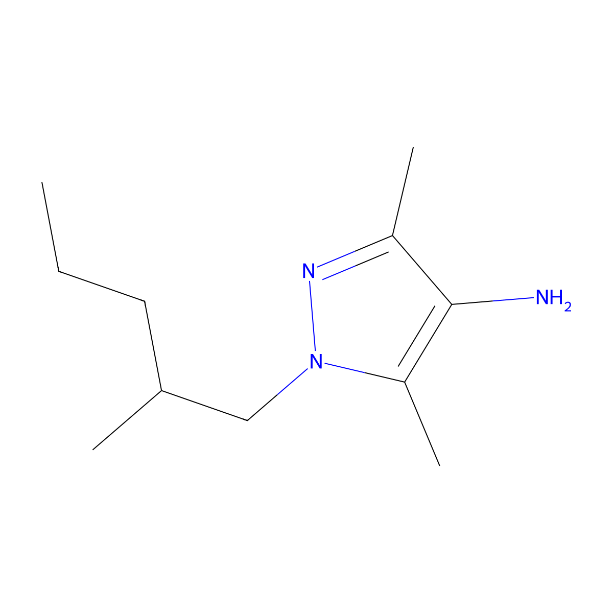 3,5-Dimethyl-1-(2-methylpentyl)-1h-pyrazol-4-amine molecular structure, CAS 1249880-09-8