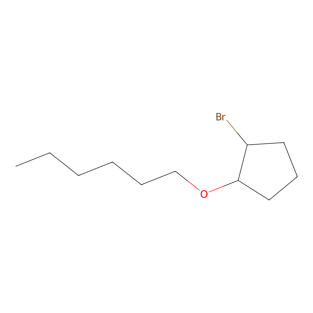 1-Bromo-2-(hexyloxy)cyclopentane molecular structure, CAS 1249881-33-1