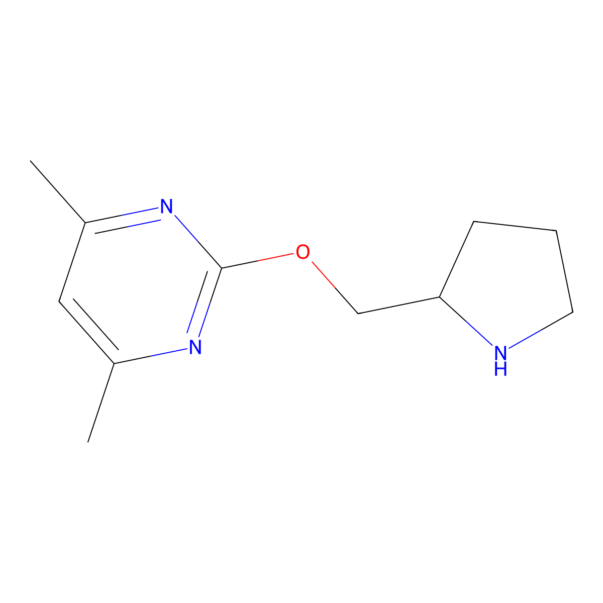 4,6-Dimethyl-2-[(pyrrolidin-2-yl)methoxy]pyrimidine molecular structure, CAS 1249889-75-5