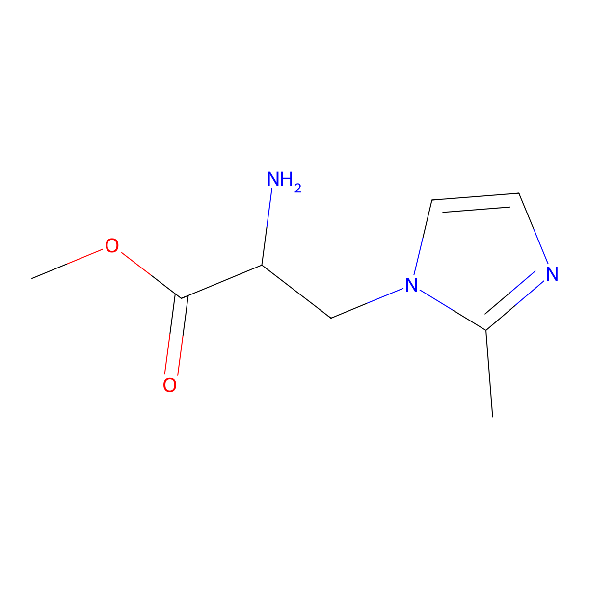 Methyl 2-amino-3-(2-methyl-1h-imidazol-1-yl)propanoate molecular structure, CAS 1249890-27-4