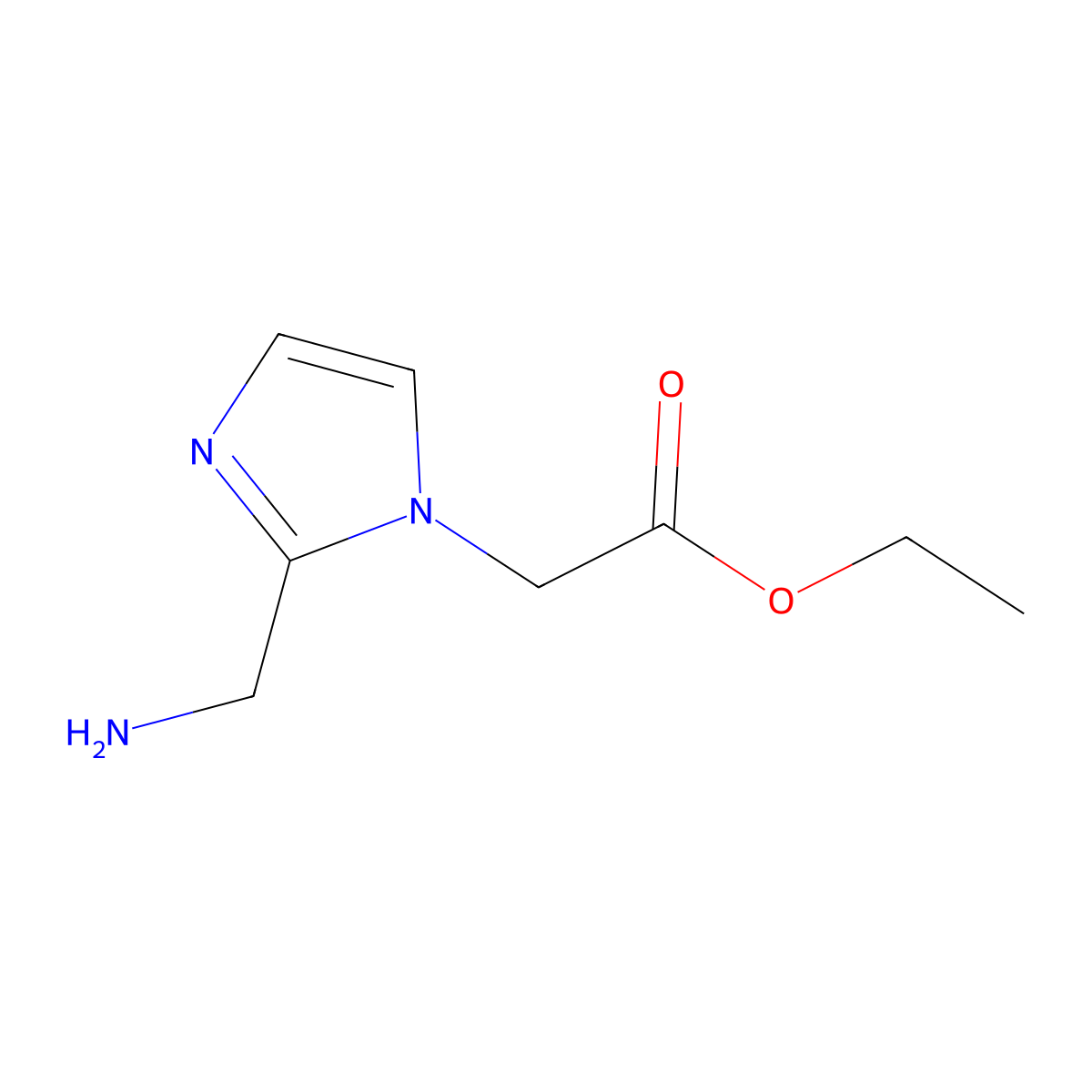 Ethyl 2-(2-(aminomethyl)-1h-imidazol-1-yl)acetate molecular structure, CAS 1249891-67-5