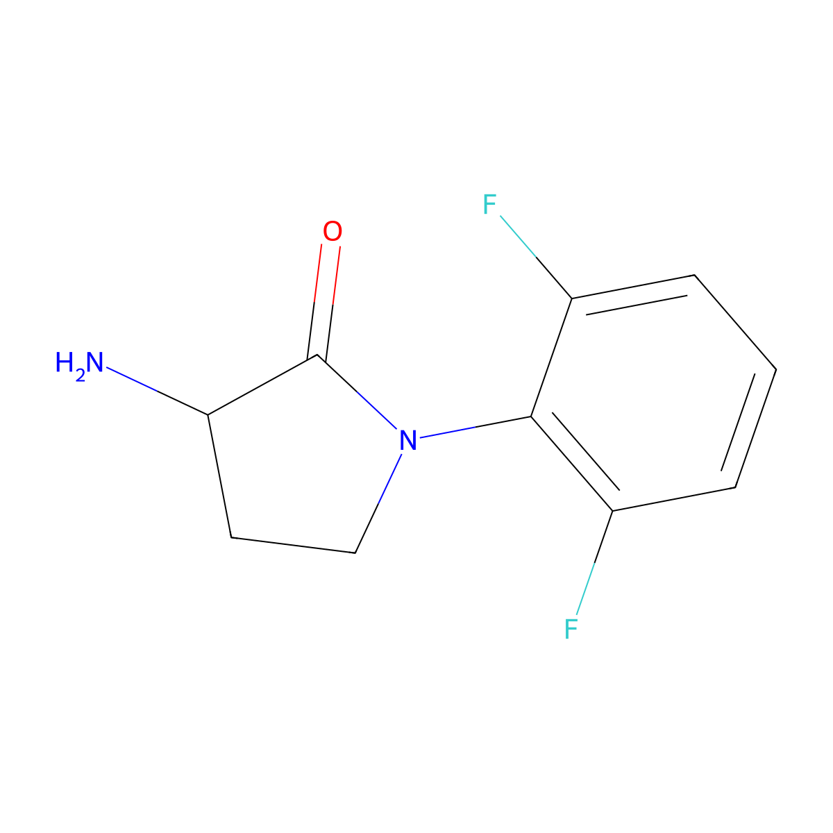 3-Amino-1-(2,6-difluorophenyl)pyrrolidin-2-one molecular structure, CAS 1249892-73-6