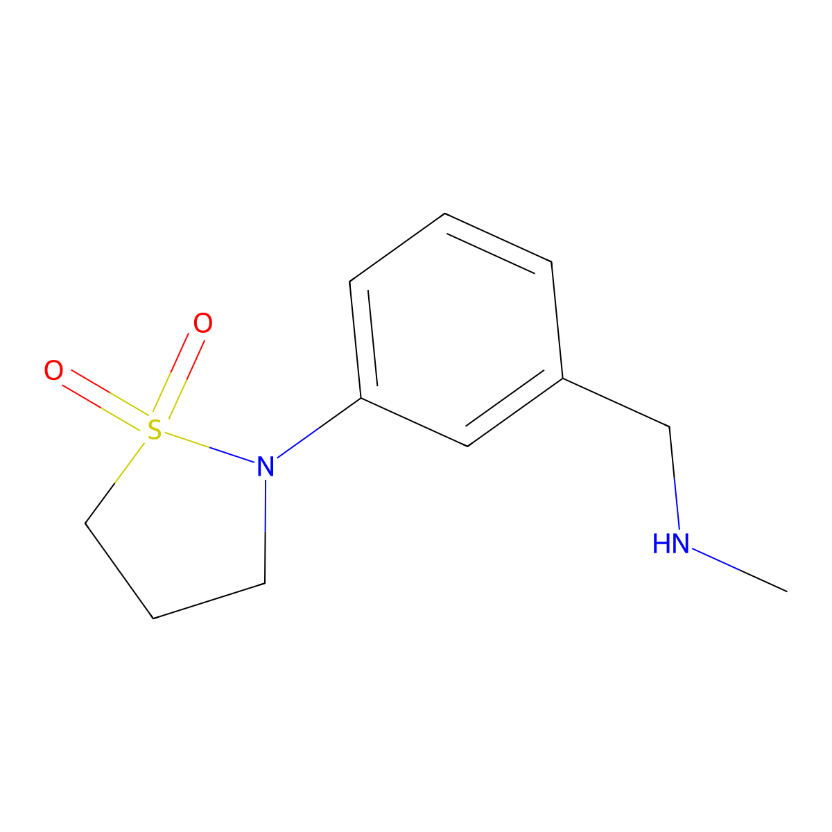 2-{3-[(Methylamino)methyl]phenyl}-1lambda6,2-thiazolidine-1,1-dione molecular structure, CAS 1249894-75-4