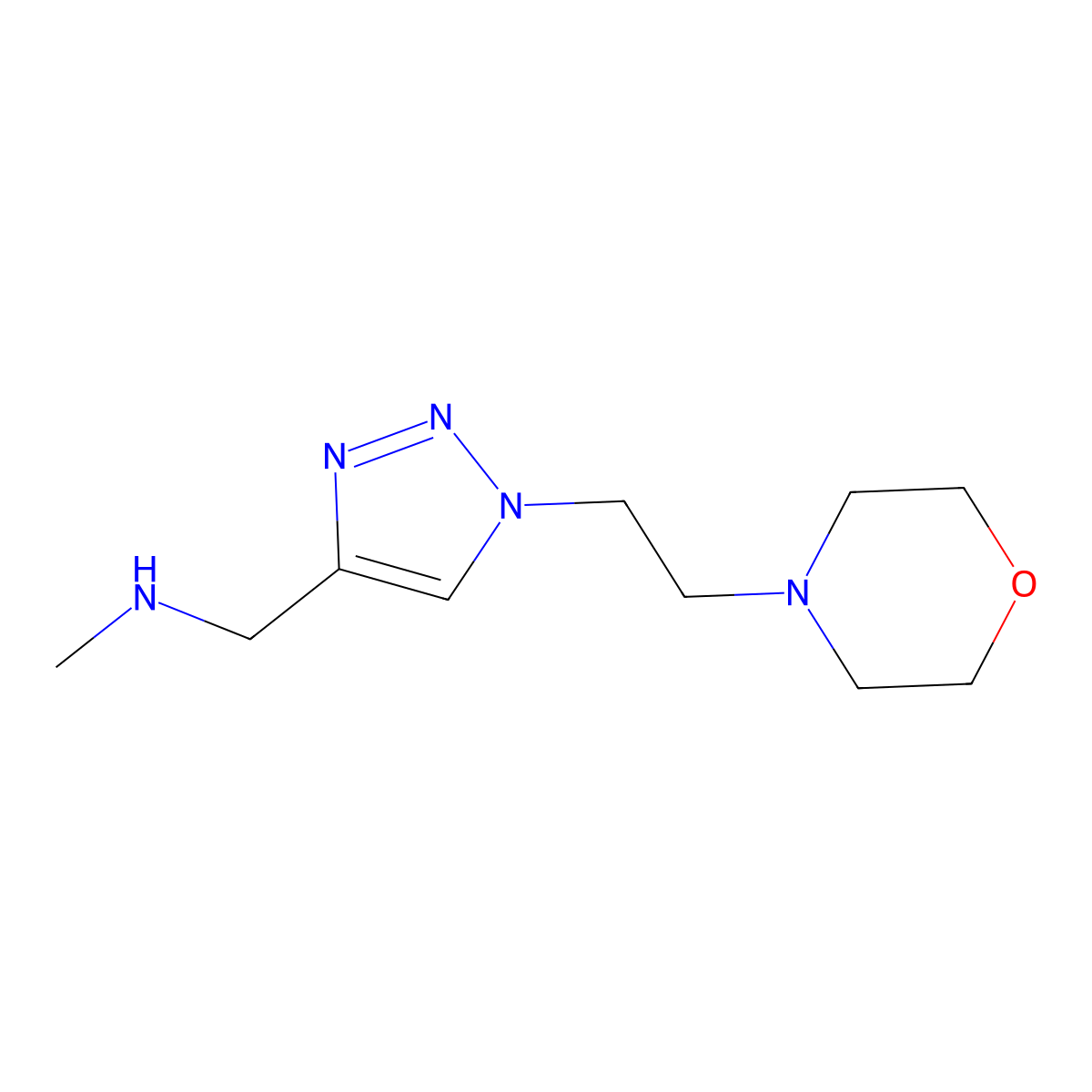 n-Methyl-1-(1-(2-morpholinoethyl)-1h-1,2,3-triazol-4-yl)methanamine molecular structure, CAS 1249896-82-9