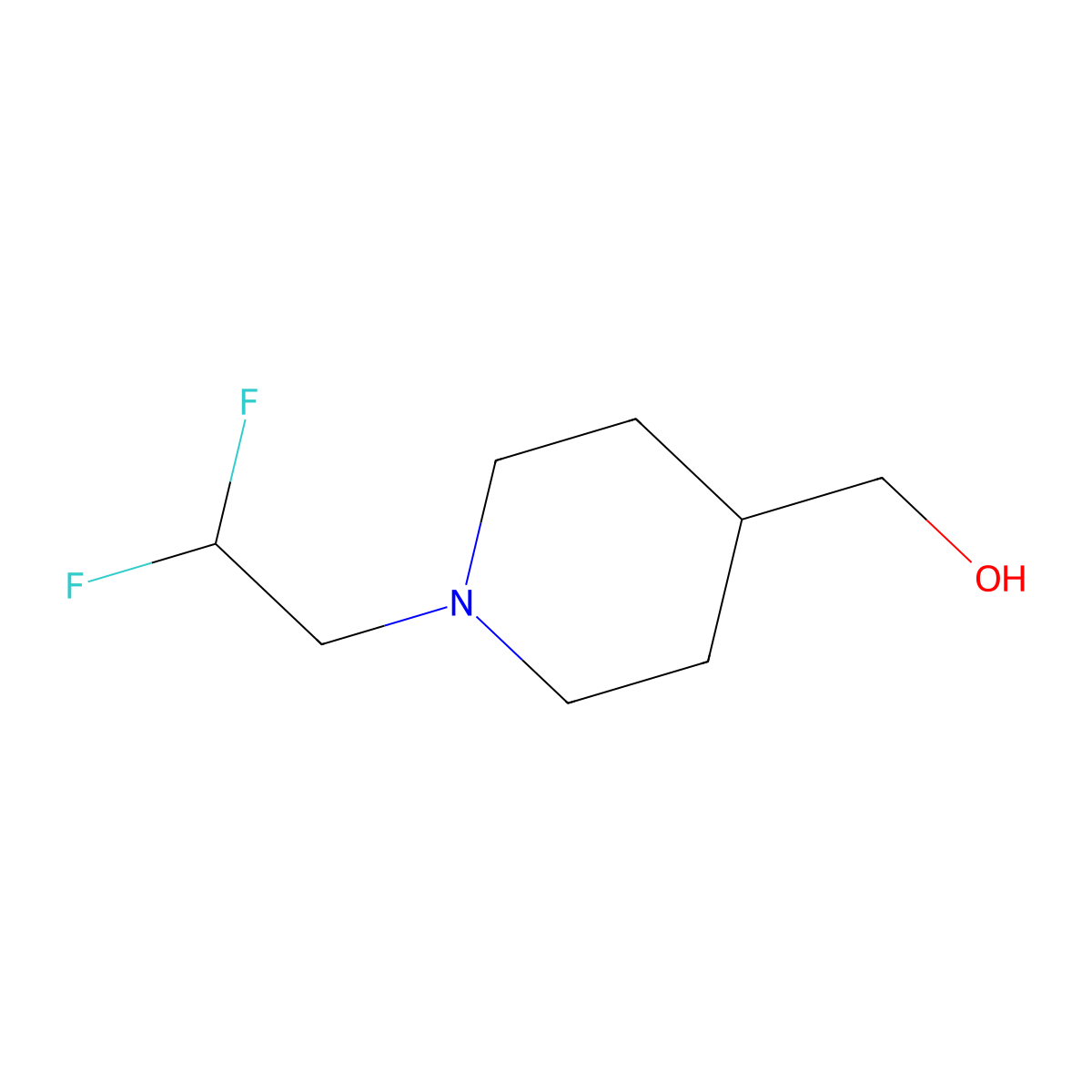 [1-(2,2-Difluoroethyl)piperidin-4-yl]methanol molecular structure, CAS 1249897-12-8