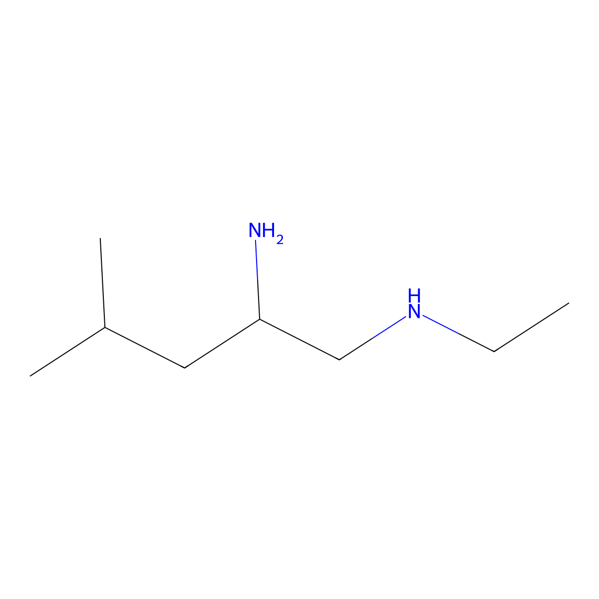 (2-Amino-4-methylpentyl)(ethyl)amine molecular structure, CAS 1249897-15-1