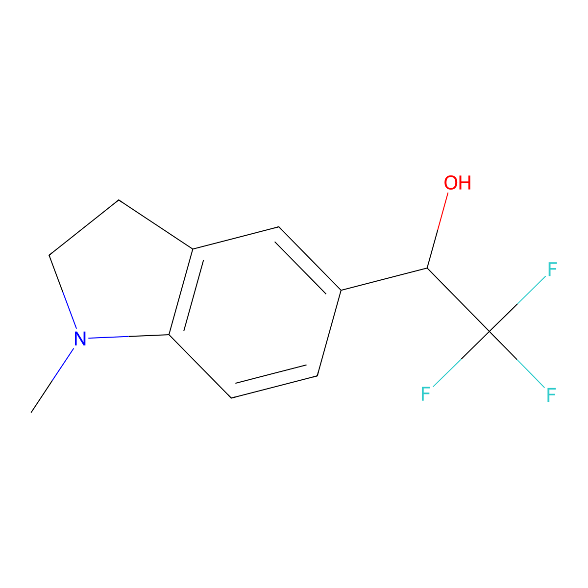 2,2,2-Trifluoro-1-(1-methylindolin-5-yl)ethan-1-ol molecular structure, CAS 1249898-66-5
