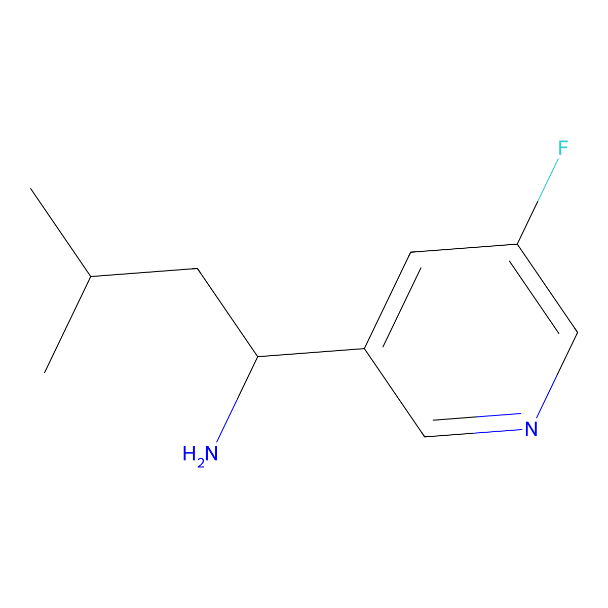 1-(5-Fluoropyridin-3-yl)-3-methylbutan-1-amine molecular structure, CAS 1249898-70-1