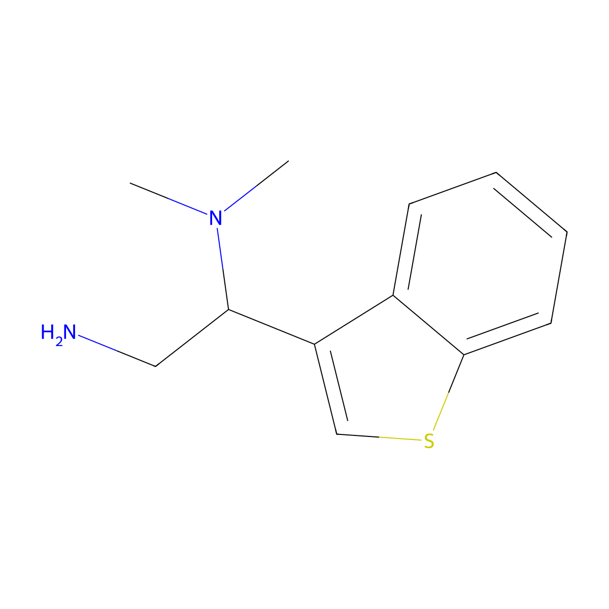 [2-Amino-1-(1-benzothiophen-3-yl)ethyl]dimethylamine molecular structure, CAS 1249898-88-1