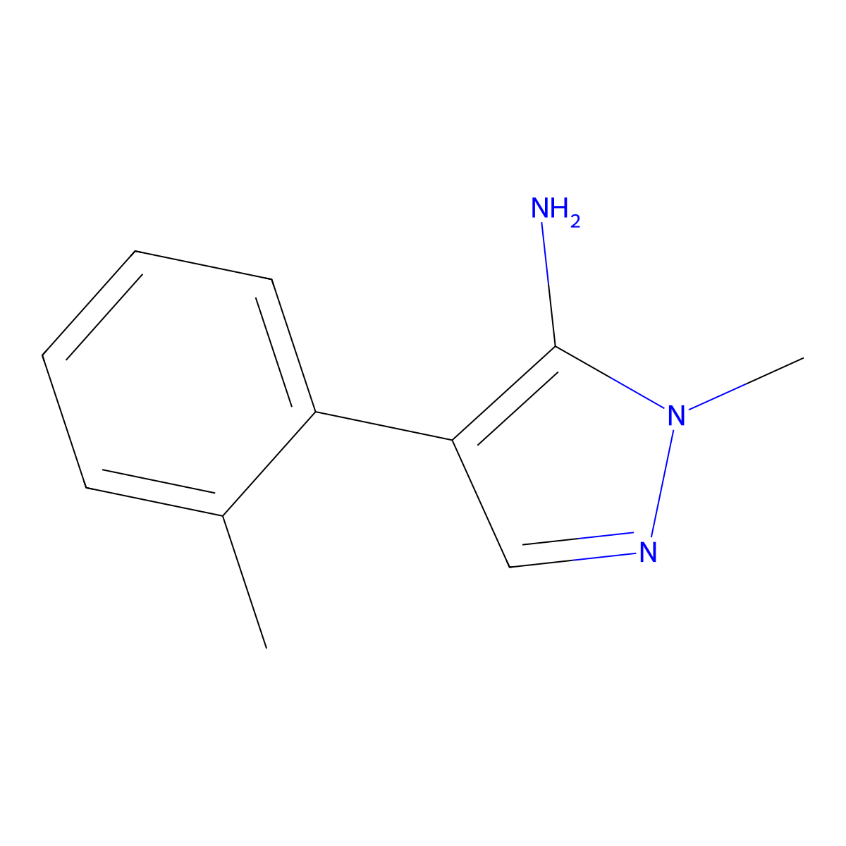 1-Methyl-4-(2-methylphenyl)-1H-pyrazol-5-amine molecular structure, CAS 1249903-50-1