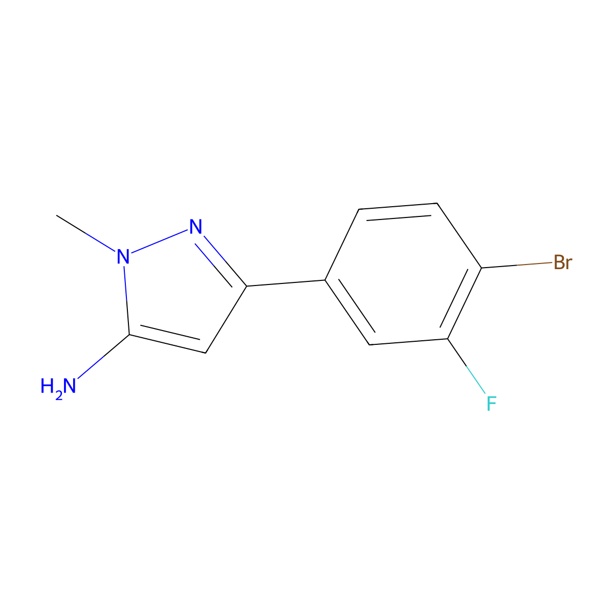 3-(4-Bromo-3-fluorophenyl)-1-methyl-1h-pyrazol-5-amine molecular structure, CAS 1249904-48-0