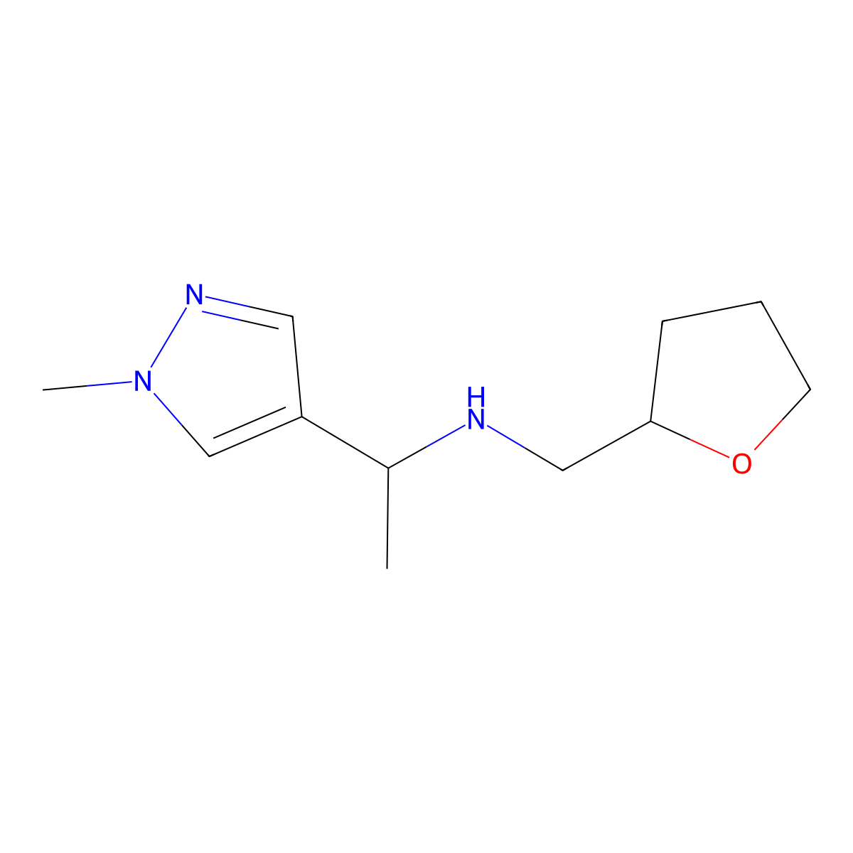 [1-(1-methyl-1H-pyrazol-4-yl)ethyl][(oxolan-2-yl)methyl]amine molecular structure, CAS 1249904-59-3