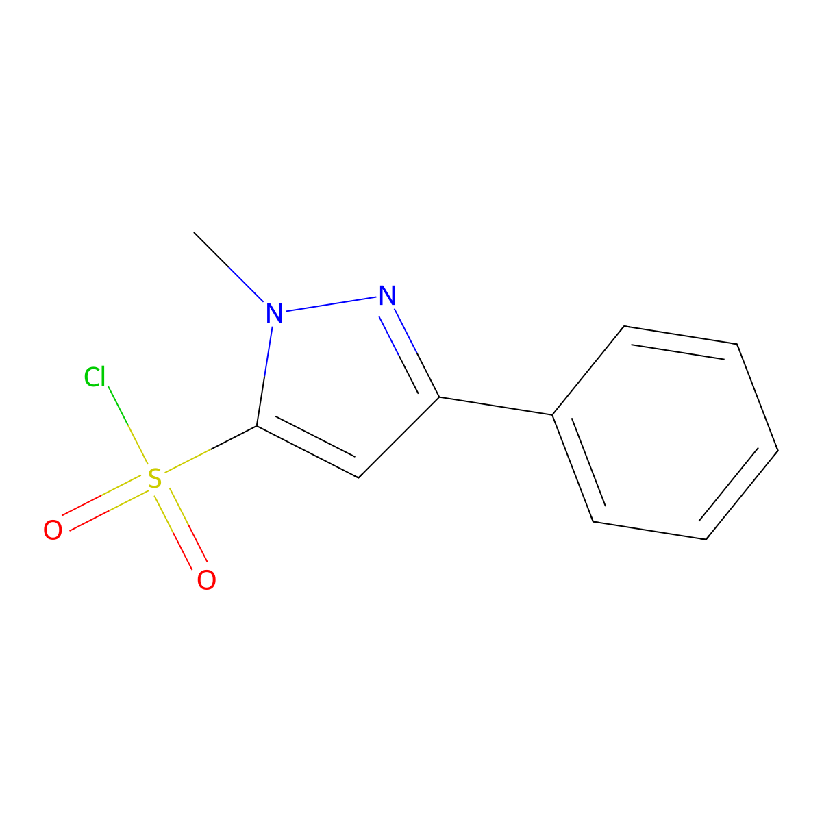 1-methyl-3-phenyl-1H-pyrazole-5-sulfonyl chloride molecular structure, CAS 1249907-52-5