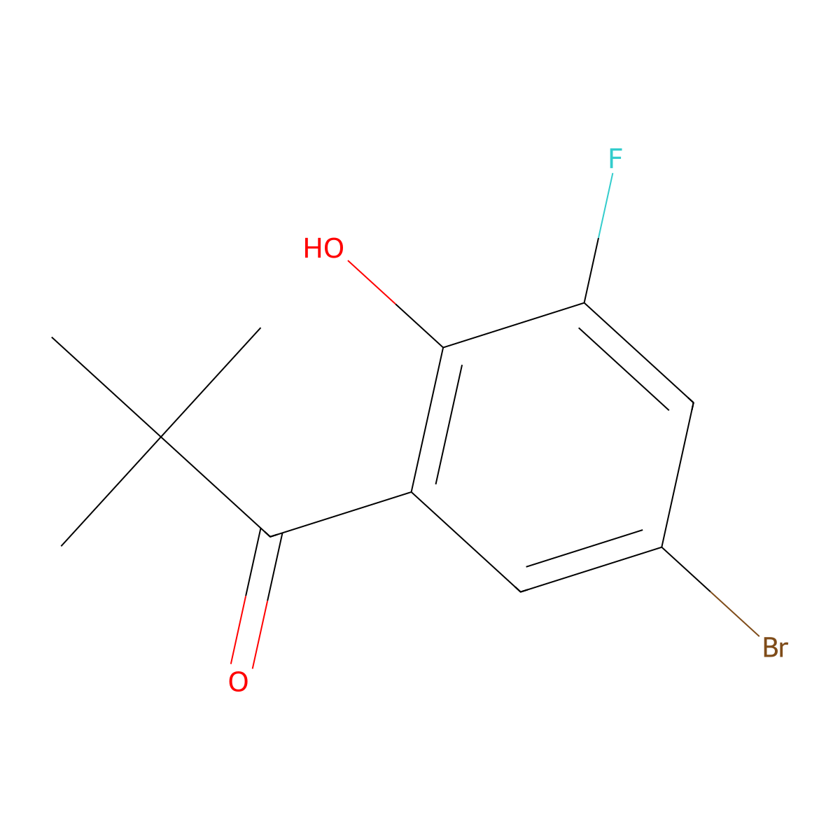 1-(5-Bromo-3-fluoro-2-hydroxyphenyl)-2,2-dimethylpropan-1-one molecular structure, CAS 1249909-74-7