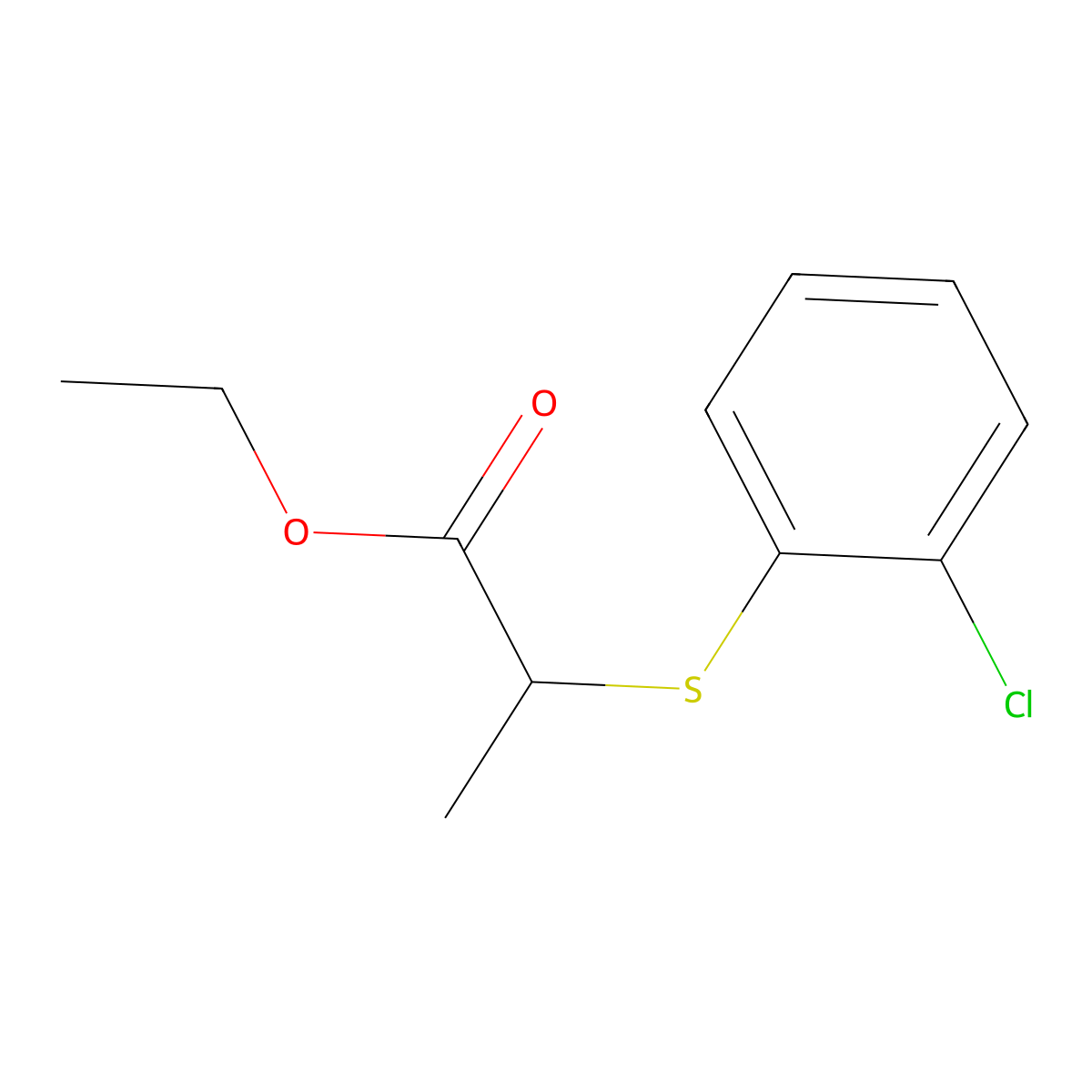 Ethyl 2-(2-chlorophenyl)sulfanylpropanoate molecular structure, CAS 1249910-63-1