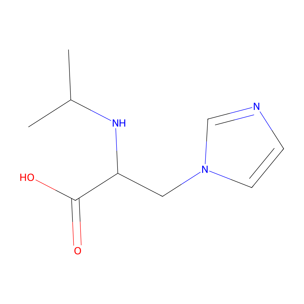3-(1H-imidazol-1-yl)-2-[(propan-2-yl)amino]propanoic acid molecular structure, CAS 1249911-20-3