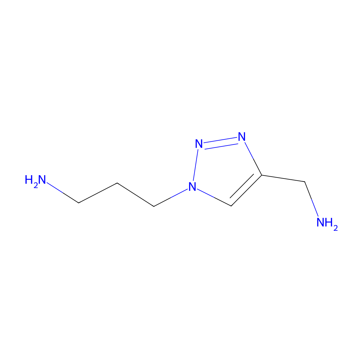 3-[4-(aminomethyl)-1H-1,2,3-triazol-1-yl]propan-1-amine molecular structure, CAS 1249915-03-4